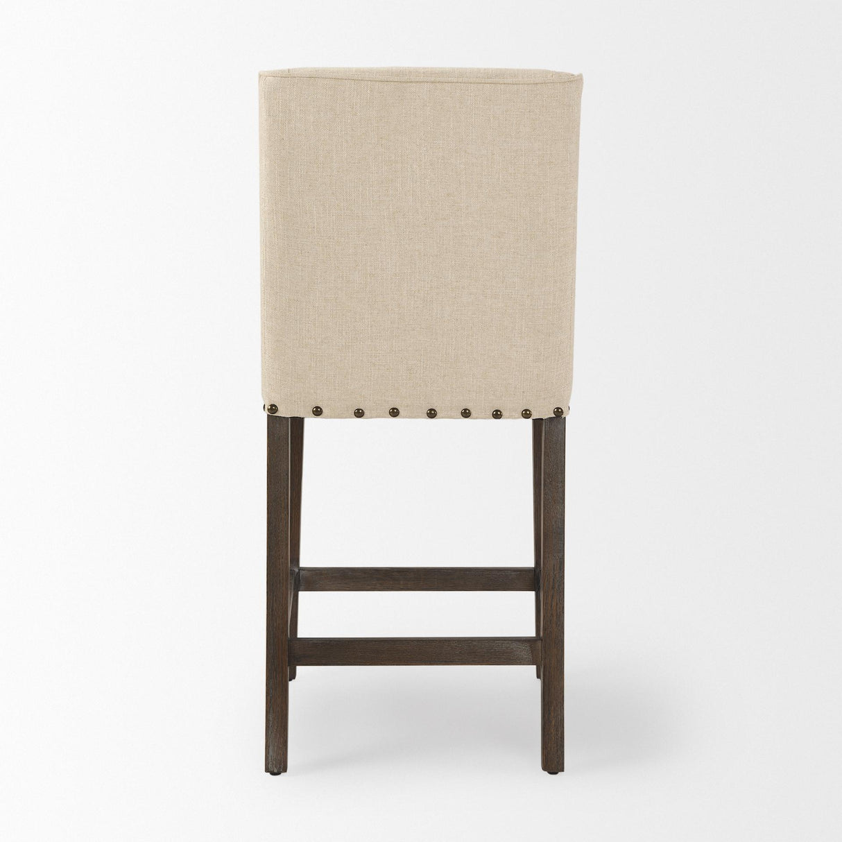 Mercana Kensington Cream Fabric Seat Brown Wood Frame Counter Stool