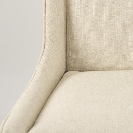 Mercana Kensington Cream Fabric Seat Brown Wood Frame Counter Stool