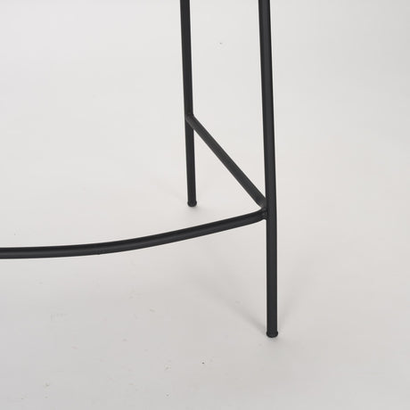 Mercana Carolyn Counter Stool w/ Oatmeal Fabric & Matte Black Metal