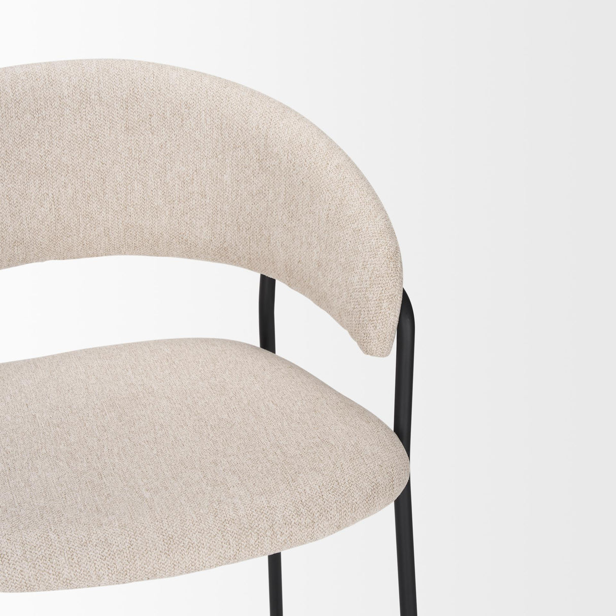 Mercana Carolyn Counter Stool w/ Oatmeal Fabric & Matte Black Metal