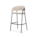 Mercana Carolyn Bar Stool w/ Oatmeal Fabric & Matte Black Metal