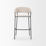 Mercana Carolyn Bar Stool w/ Oatmeal Fabric & Matte Black Metal