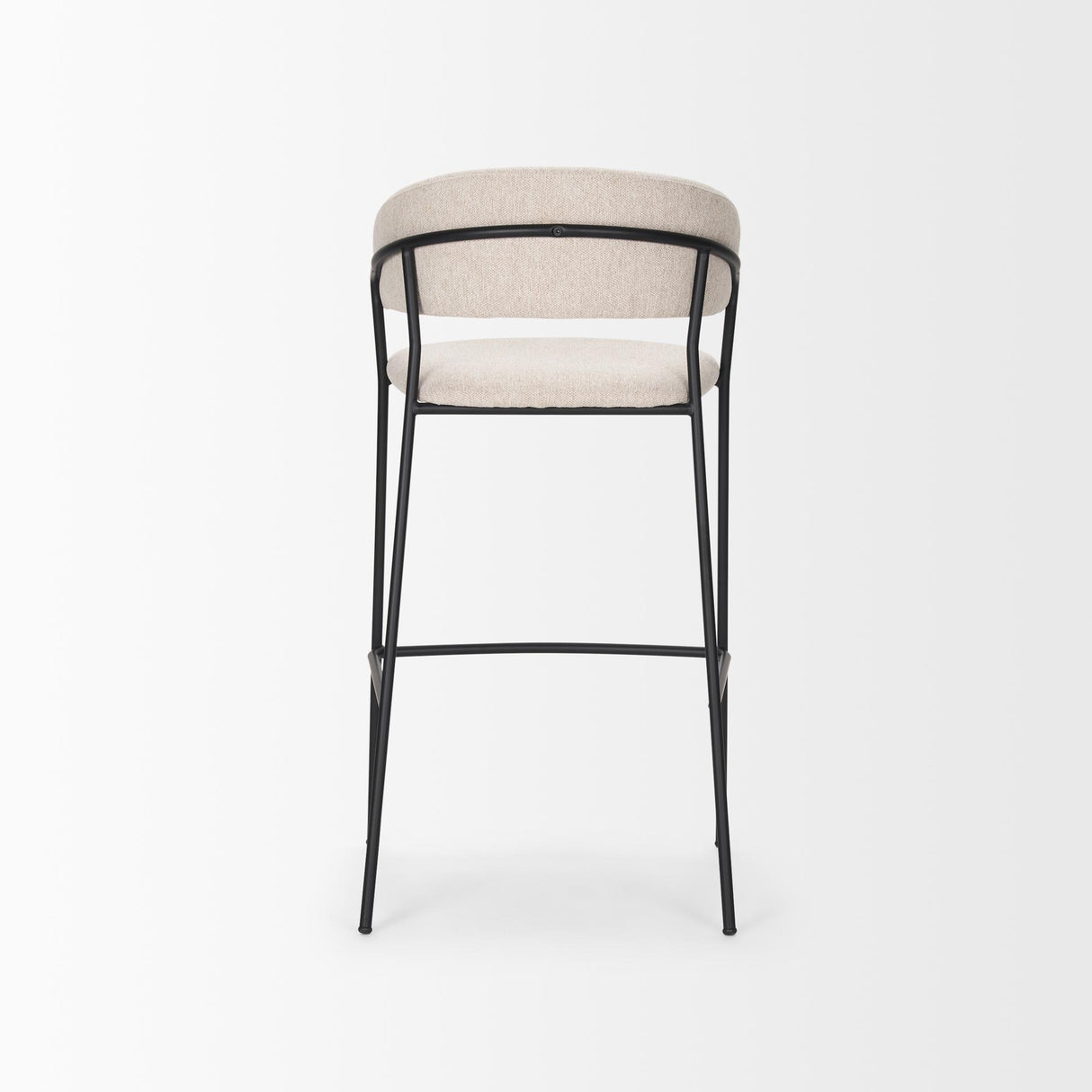 Mercana Carolyn Bar Stool w/ Oatmeal Fabric & Matte Black Metal