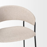 Mercana Carolyn Bar Stool w/ Oatmeal Fabric & Matte Black Metal