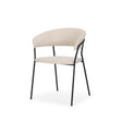 Mercana Carolyn Dining Chair w/ Oatmeal Fabric & Matte Black Metal