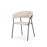 Mercana Carolyn Dining Chair w/ Oatmeal Fabric & Matte Black Metal