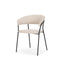 Mercana Carolyn Dining Chair w/ Oatmeal Fabric & Matte Black Metal