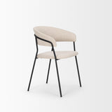 Mercana Carolyn Dining Chair w/ Oatmeal Fabric & Matte Black Metal