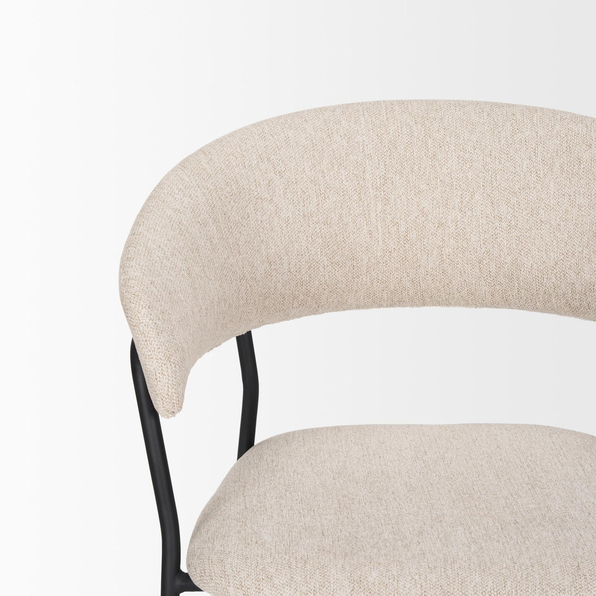 Mercana Carolyn Dining Chair w/ Oatmeal Fabric & Matte Black Metal