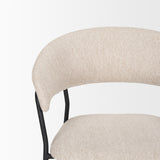 Mercana Carolyn Dining Chair w/ Oatmeal Fabric & Matte Black Metal