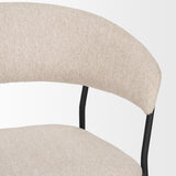 Mercana Carolyn Dining Chair w/ Oatmeal Fabric & Matte Black Metal