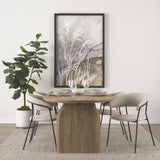 Mercana Carolyn Dining Chair w/ Oatmeal Fabric & Matte Black Metal