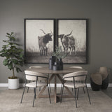 Mercana Carolyn Dining Chair w/ Oatmeal Fabric & Matte Black Metal