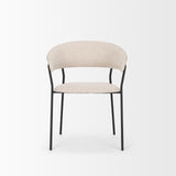 Mercana Carolyn Dining Chair w/ Oatmeal Fabric & Matte Black Metal
