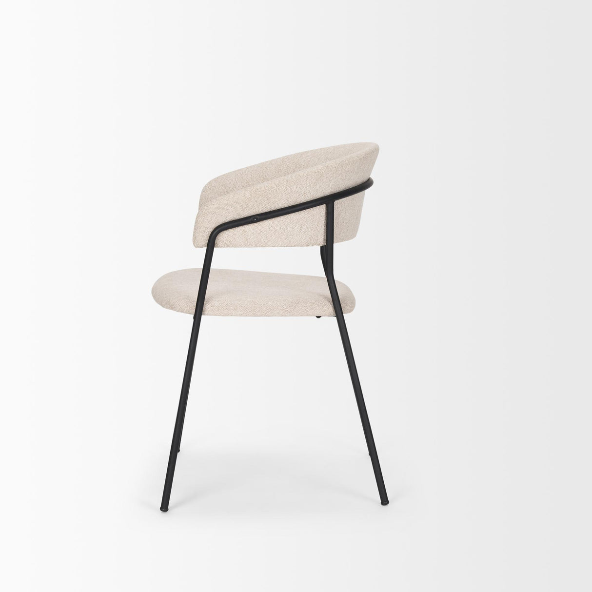 Mercana Carolyn Dining Chair w/ Oatmeal Fabric & Matte Black Metal