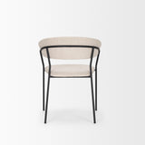 Mercana Carolyn Dining Chair w/ Oatmeal Fabric & Matte Black Metal
