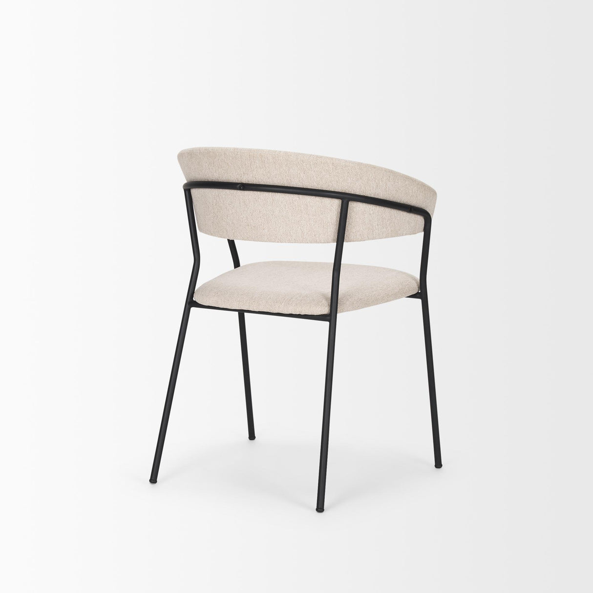 Mercana Carolyn Dining Chair w/ Oatmeal Fabric & Matte Black Metal