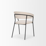 Mercana Carolyn Dining Chair w/ Oatmeal Fabric & Matte Black Metal