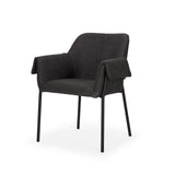 Mercana Brently Dining Chair w/ Gray Fabric & Matte Black Metal Legs