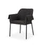 Mercana Brently Dining Chair w/ Gray Fabric & Matte Black Metal Legs