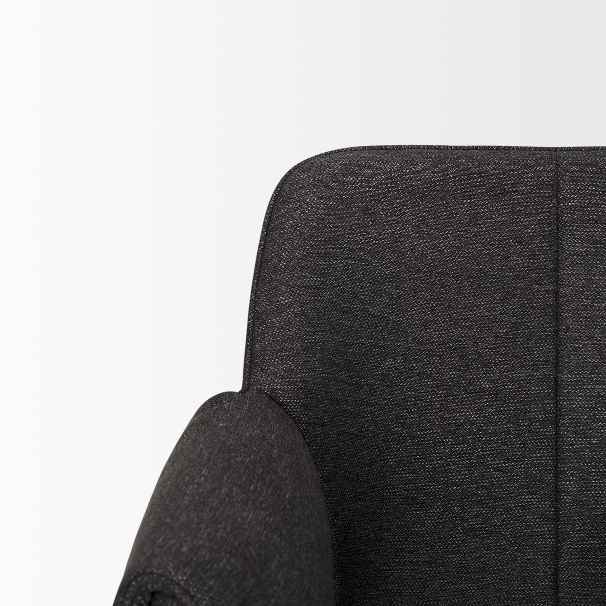 Mercana Brently Dining Chair w/ Gray Fabric & Matte Black Metal Legs