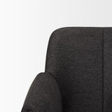 Mercana Brently Dining Chair w/ Gray Fabric & Matte Black Metal Legs