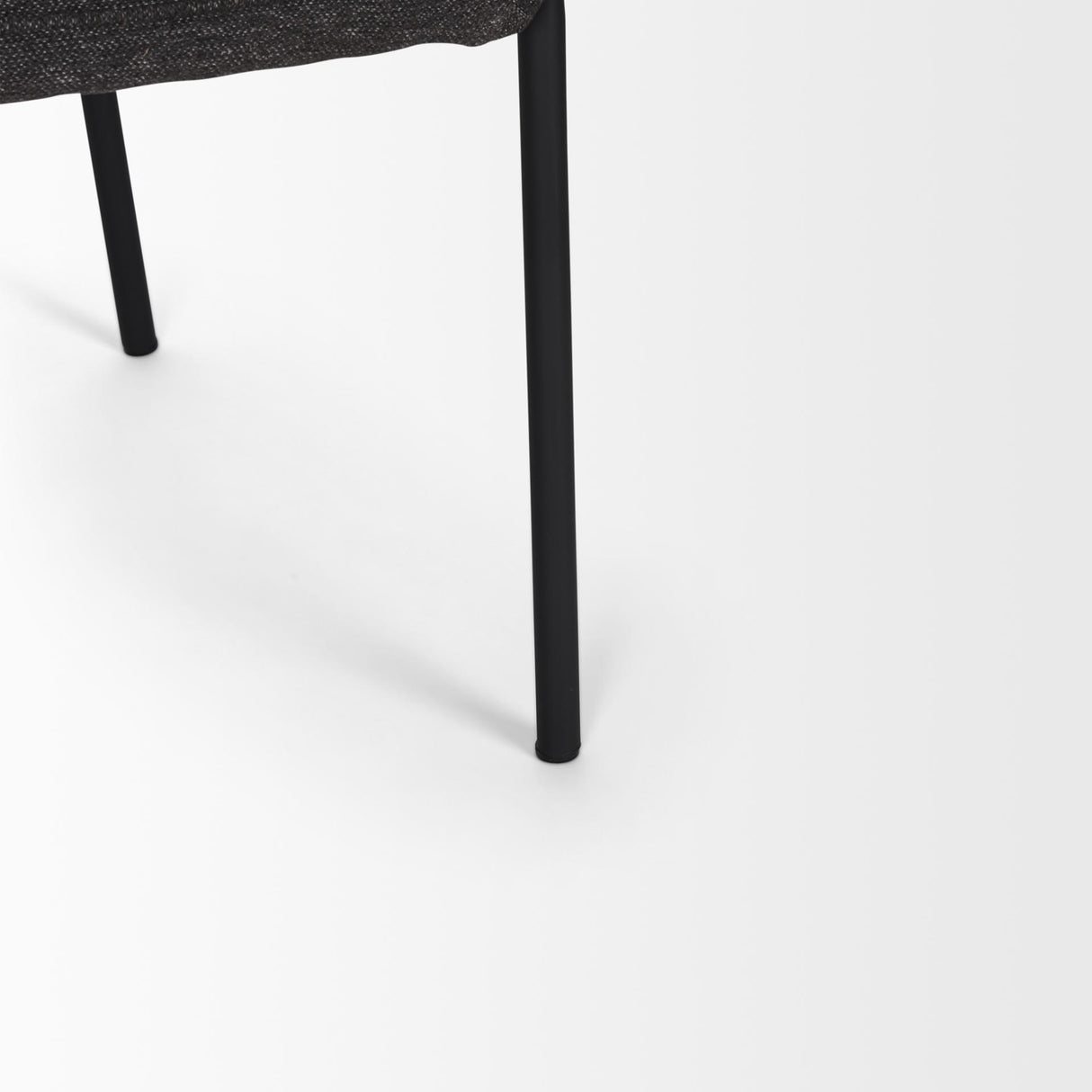 Mercana Brently Dining Chair w/ Gray Fabric & Matte Black Metal Legs