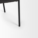 Mercana Brently Dining Chair w/ Gray Fabric & Matte Black Metal Legs