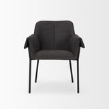Mercana Brently Dining Chair w/ Gray Fabric & Matte Black Metal Legs