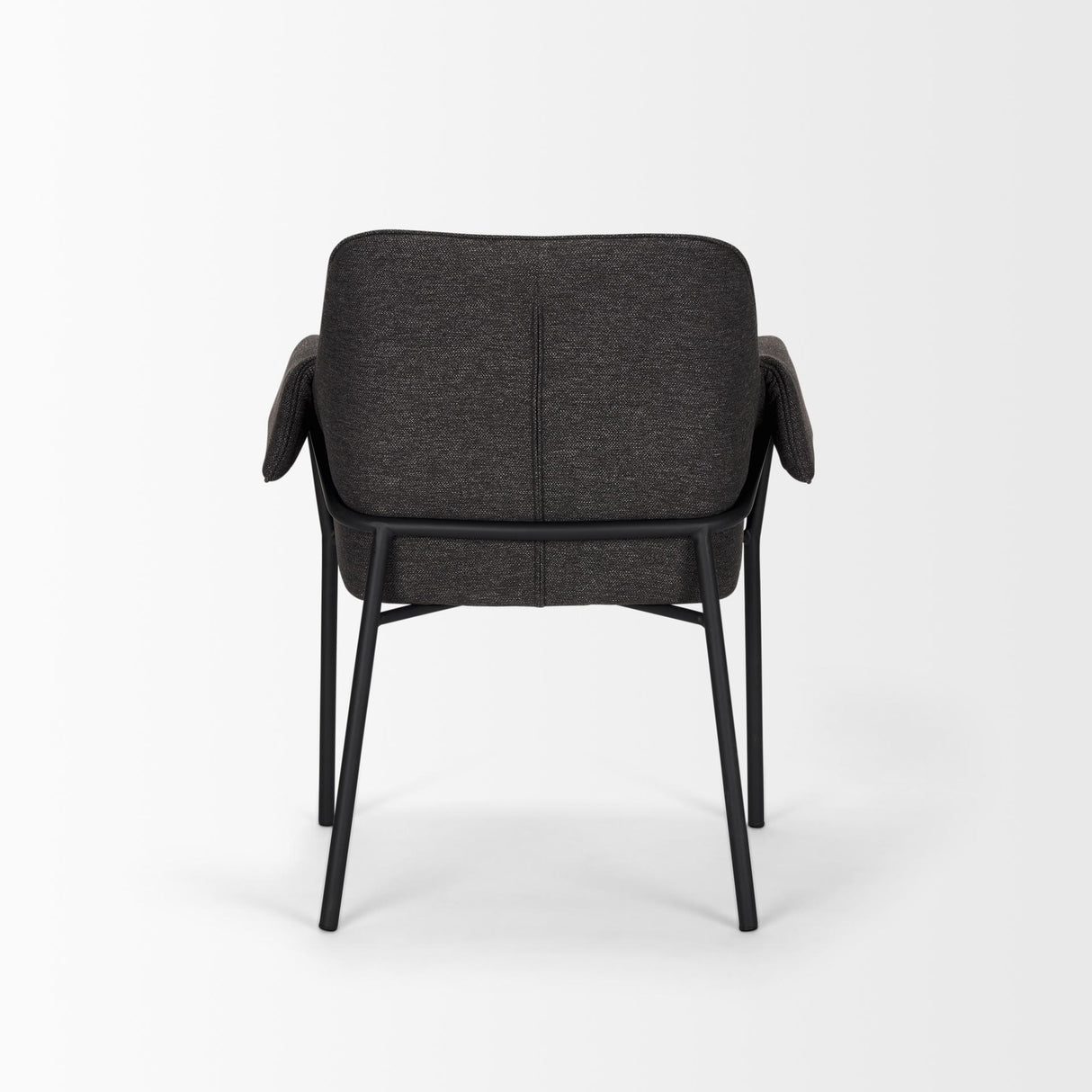 Mercana Brently Dining Chair w/ Gray Fabric & Matte Black Metal Legs