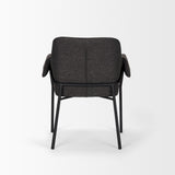 Mercana Brently Dining Chair w/ Gray Fabric & Matte Black Metal Legs
