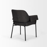 Mercana Brently Dining Chair w/ Gray Fabric & Matte Black Metal Legs