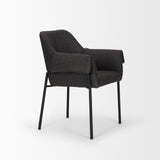 Mercana Brently Dining Chair w/ Gray Fabric & Matte Black Metal Legs