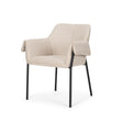 Mercana Brently Dining Chair w/ Oatmeal Fabric & Matte Black Metal Legs