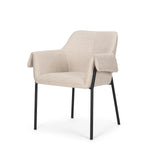 Mercana Brently Dining Chair w/ Oatmeal Fabric & Matte Black Metal Legs