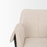 Mercana Brently Dining Chair w/ Oatmeal Fabric & Matte Black Metal Legs