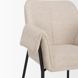 Mercana Brently Dining Chair w/ Oatmeal Fabric & Matte Black Metal Legs