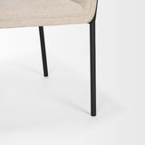 Mercana Brently Dining Chair w/ Oatmeal Fabric & Matte Black Metal Legs