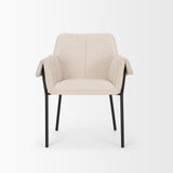 Mercana Brently Dining Chair w/ Oatmeal Fabric & Matte Black Metal Legs