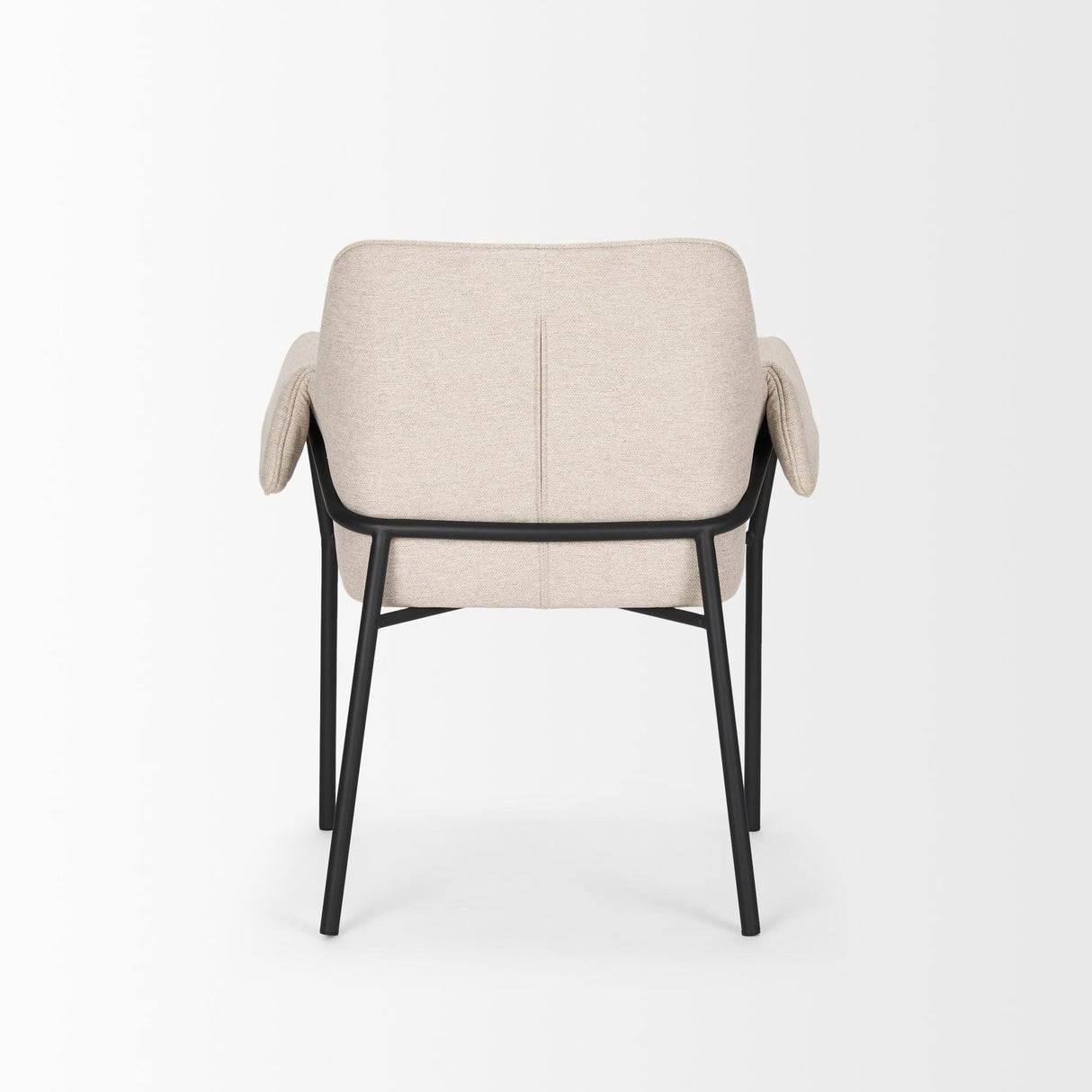 Mercana Brently Dining Chair w/ Oatmeal Fabric & Matte Black Metal Legs