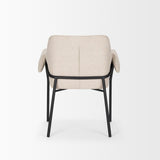 Mercana Brently Dining Chair w/ Oatmeal Fabric & Matte Black Metal Legs