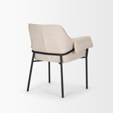 Mercana Brently Dining Chair w/ Oatmeal Fabric & Matte Black Metal Legs