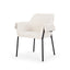 Mercana Brently Dining Chair w/ Cream Boucle Fabric & Matte Black Metal Legs