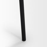 Mercana Brently Dining Chair w/ Cream Boucle Fabric & Matte Black Metal Legs