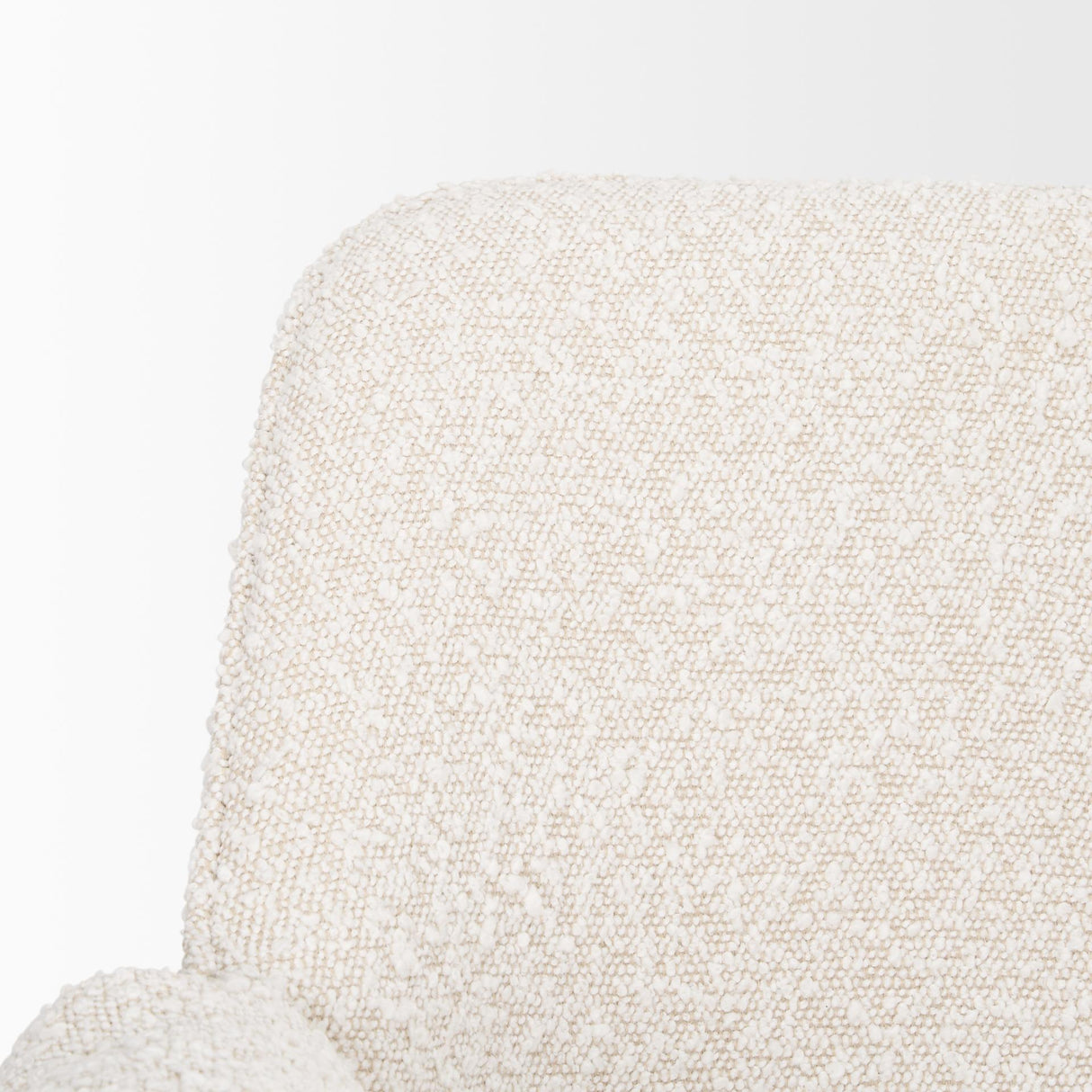Mercana Brently Dining Chair w/ Cream Boucle Fabric & Matte Black Metal Legs