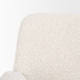 Mercana Brently Dining Chair w/ Cream Boucle Fabric & Matte Black Metal Legs