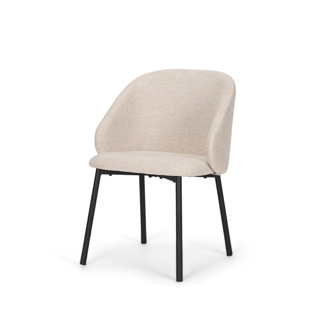 Mercana Shannon Dining Chair w/ Oatmeal Fabric & Matte Black Metal