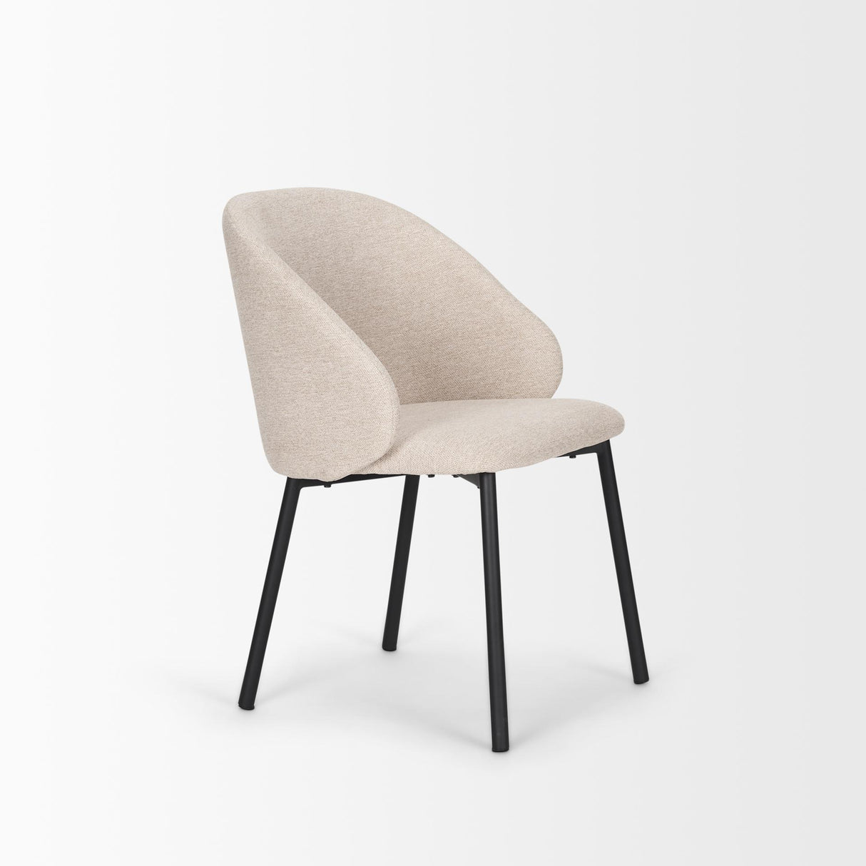 Mercana Shannon Dining Chair w/ Oatmeal Fabric & Matte Black Metal