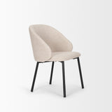 Mercana Shannon Dining Chair w/ Oatmeal Fabric & Matte Black Metal