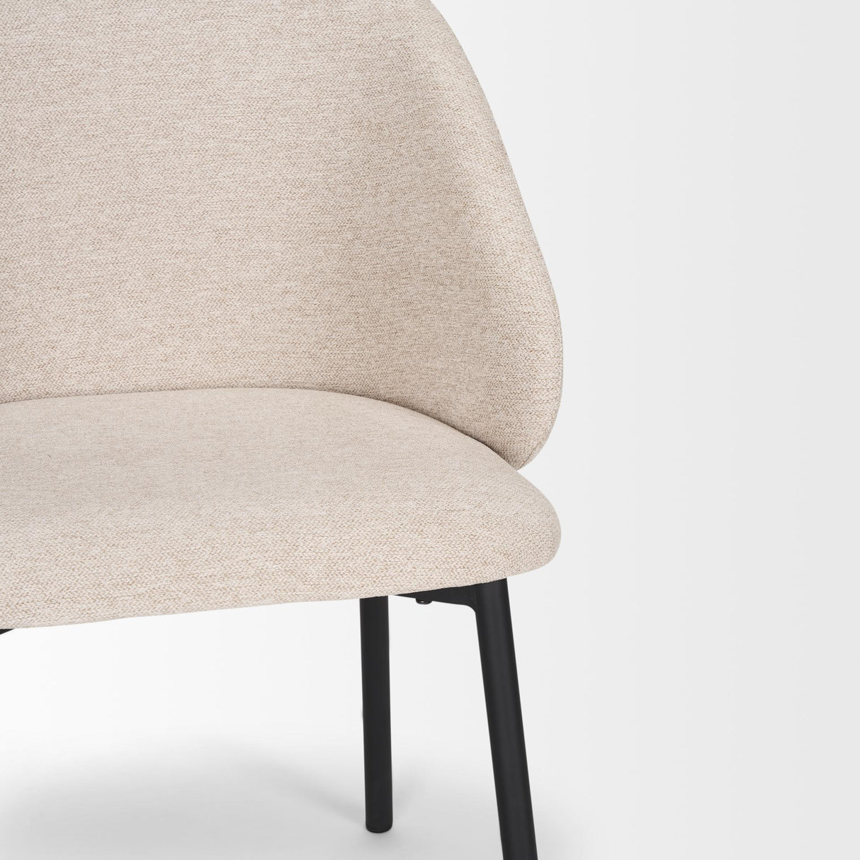 Mercana Shannon Dining Chair w/ Oatmeal Fabric & Matte Black Metal